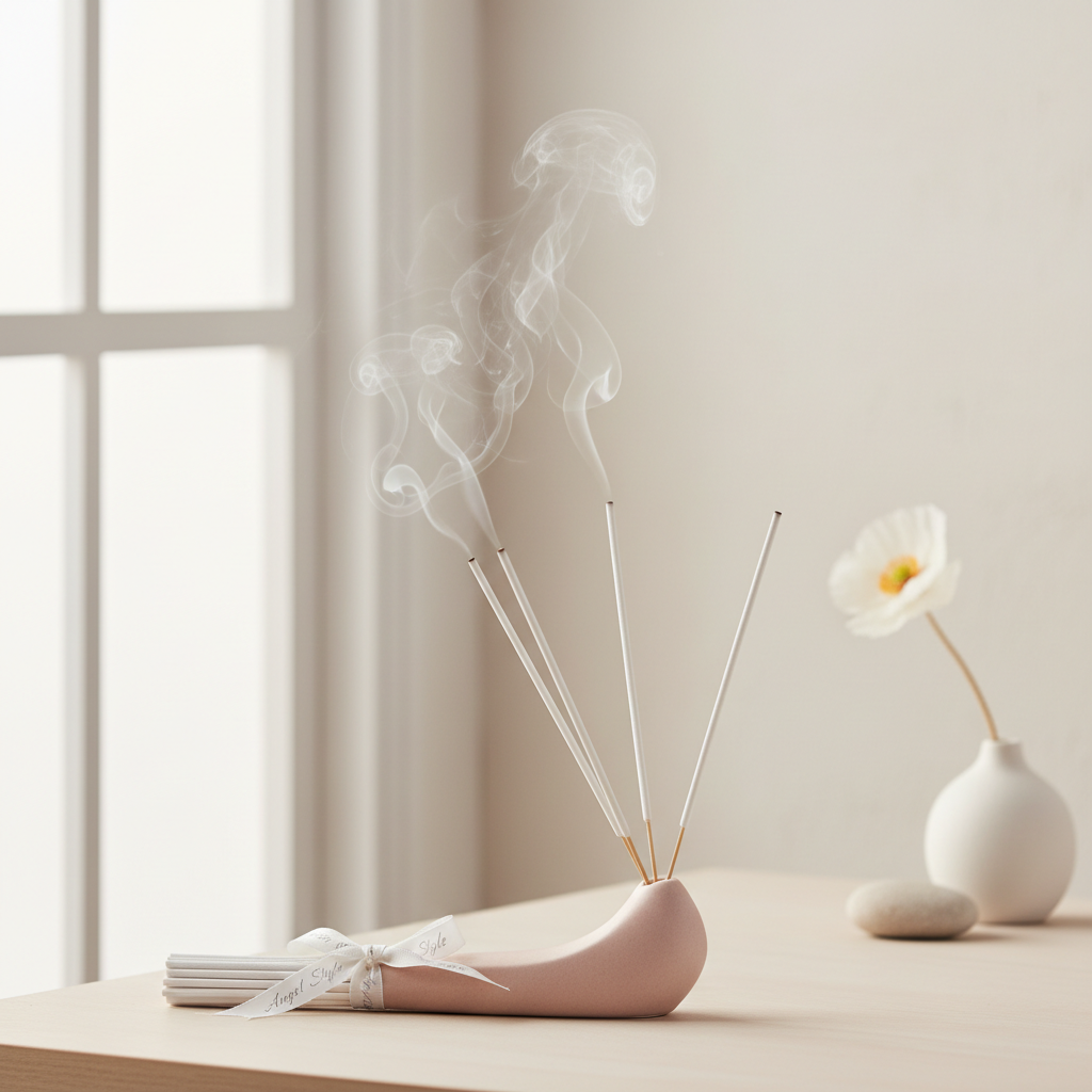 Angel Style incense sticks burning in a serene, peaceful setting